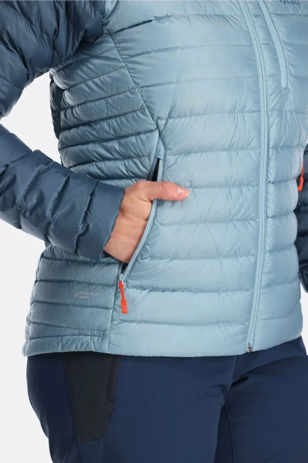 מעיל מתקפל בצבע תכלת עם כיסים microlight alpine