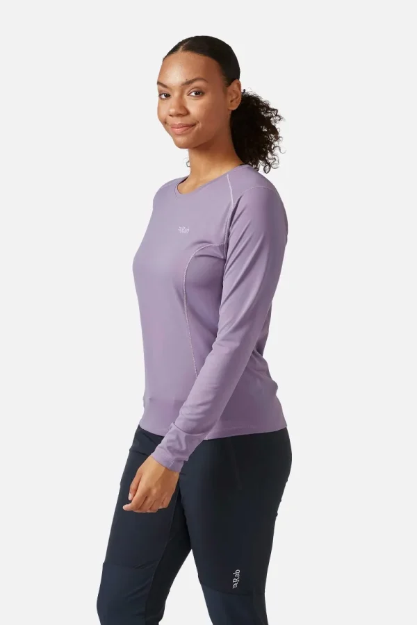 חולצת טישרט שרוול ארוך בצבע סגול לנשים