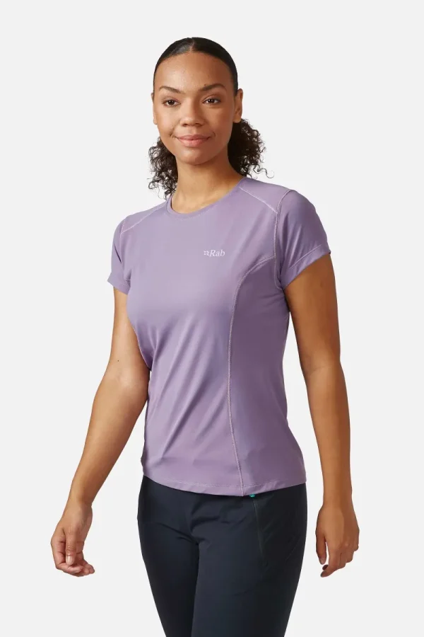 חולצת טי קצרה בצבע סגול נשים שרוול קצר Force